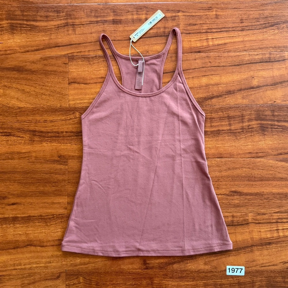 New Skims Cotton Jersey Racerback Tank Size XS Redwood NWT